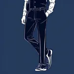 dark navy blue trousers image